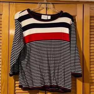 Red white blue stripe shirt XL
